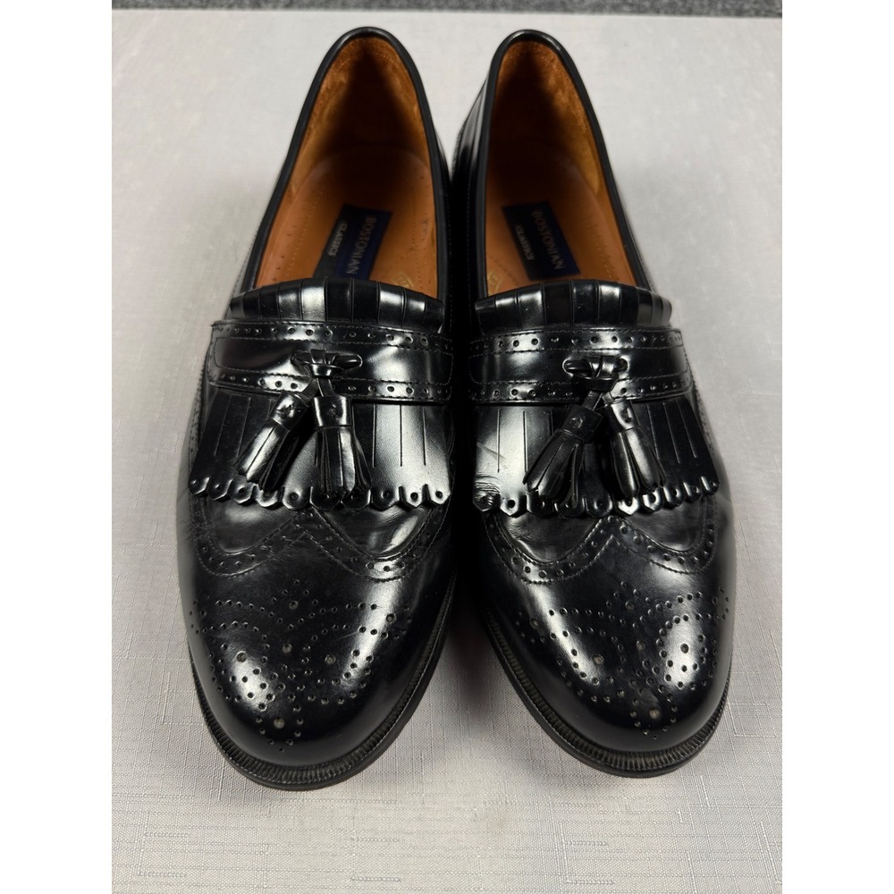 Bostonian Classics First Flex Mens 9.5 M Black Leather Tassel Kiltie Loafers